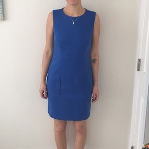 Blue Business Casual Dress w/ Pockets